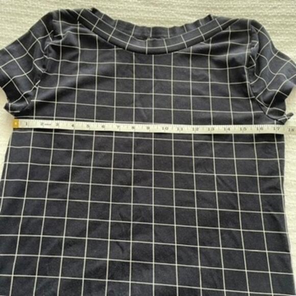 L Ann Taylor Navy and White Check Top - Picture 5 of 6